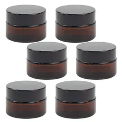 I'm so happy クリーム容器 遮光 ガラス 詰め替え 小分け 保存 容器 旅行 アロマ バーム 6個セット（30g) [30] [円筒形] [6] [ish-00348]