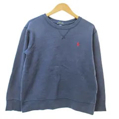 ポロ ラルフローレン POLO RALPH LAUREN キッズ ポニー刺繍 トレーナー スウェット M 10-12 紺 ネイビー 0224