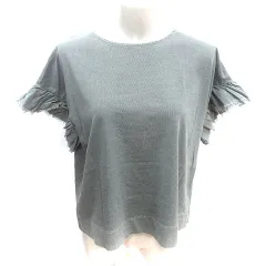 ピュアルセシン pual ce cin カットソー ラウンドネック カットオフ 半袖 カーキ 緑 グリーン /AU