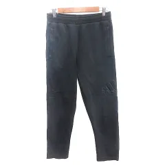 アディダス adidas パンツ ジャージ スウェット プリント M 黒 ブラック /AU