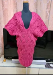 ニット ワンピース兼 ロングベスト (F)