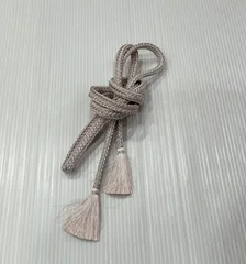 帯締/美品/平組/ピンク×銀/10193