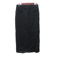 ザラ ZARA タイトスカート マキシ 麻混 リネン混 黒 ブラック /YI