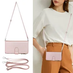 Cavor 適用iPhone13 miniケース ショルダー適用iPhone13 mini手帳型カバー肩掛け首かけ斜めがけ 適用iPhone13 miniカード収納ケース ase 財布型カバー精巧なファスナーデザイン付きの専属ストラップ同梱なの横置落下保護【ピ