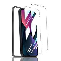 対応 iPhone 13 mini フィルム ガイド枠付き 【2* iPhone13mini ガラスフィルム + 1* iPhone13miniガイド枠付き 】表面硬度9H アイフォン13mini 強化ガラス いpほね13mini 用 保護フィルム 高透過 0