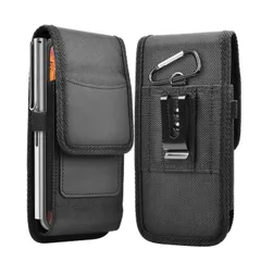 メンズ 携帯ケース 縦型 黒 5.5-6.9インチ ベルトポーチ ベルトポーチ スマホポーチ 革 腰 登山 仕事用 作業用 落下防止 全機種対応用