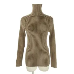 ボンジュールサガン BONJOUR SAGAN リブニット セーター F 茶 ブラウン ハイネック 長袖 /AO24 ■GY99