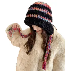 [Belle Iza Bella] ボア ニット キャップ 耳あて 付き レディース あったか もこもこ 防寒 フェイクファー ニット帽 裏ボア 厚手 パイロットキャップ 帽子 ぼうし にっと ビーニー ハット ワッチ ボ [ブラック] [Free Size]