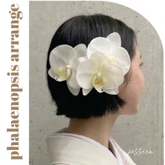 ヘッドドレス❤︎金箔付×水引×胡蝶蘭ホワイト　成人式髪飾り和装卒業式