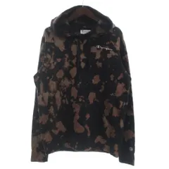 チャンピオン CHAMPION パーカー フーディー プルオーバー 総柄 長袖 裏起毛 S 茶系 ■GY28