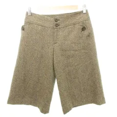 エニィファム anyFam ハーフ パンツ スラックス ヘリンボーン ウール混 厚手 2 Mサイズ ベージュ /MKS