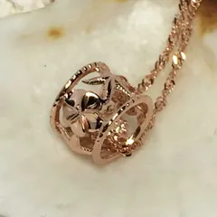 ハワイアンジュエリー リング シルバー チェーン付き ピンクゴールド リングペンダントネックレス プルメリア×ホヌ×スターフィッシュ