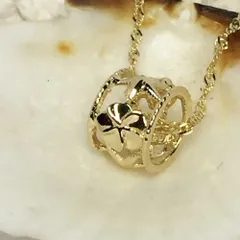 ハワイアンジュエリー リング シルバー チェーン付き イエローゴールド リングペンダントネックレス プルメリア×ホヌ×スターフィッシュ