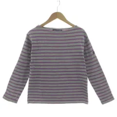 セントジェームス SAINT JAMES ボーダーボートネックバスクシャツ カットソー 長袖 フランス製 コットン グレー パープル 紫 XXS