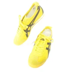 オニツカタイガー Onitsuka Tiger タグ付き 箱あり Mexico 66 メキシコ レザーレースアップローカット スニーカー 1183C102 6.5 25.5cm 黄色 イエロー