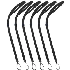 スマホ 名札・ホルダー ストラップ スマートフォン マスコット 首かけ キー 用 携帯すとらっぷ 落下防止 調整可能な長さ ナイロン 6本入 ネックストラップ ブラック