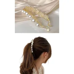 TraEn230 シニヨンメーカー ヘアアレンジ グッズ バナナクリップ デフトバンド ヘアアクセ ミニヘアクリップ パール