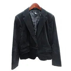 ザラ ベーシック ZARA BASIC テーラードジャケット コーデュロイ 総裏地 L 黒 ブラック /AU