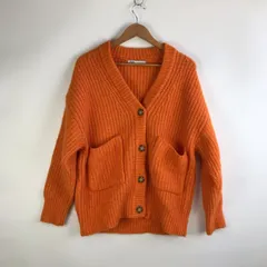 ZARA ニットカーディガン レディース S オレンジ 3172202603070013