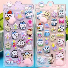 loong おしりぷにぷにシール かわいい ぷくぷく キャラクター 3D マシュマロ ふわふわ もちもち もっちりスクイーズ ステッカー シール帳 デコレーション 2セット J 1