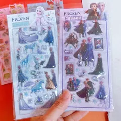2枚セット 3D シール 立体 かわいい 子供向け デコレーションシール アナ雪 キャラクターシール携帯電話飾り用 DIY用 手帳用 貼り付け可能 手芸用品大容量 スマホケース 手帳 diy 贈り物ごほうび (SX5) 1