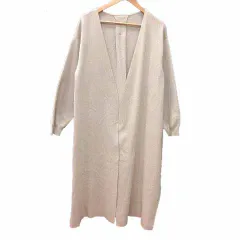 リエンダ rienda ロングカーディガン ニット 前開き 長袖 F ベージュ /YK