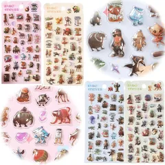 Yingrito イタリアンブレインロット シール 3D 4枚セット トゥントゥントゥンサフール ユニークデザイン ネットミーム 手帳・スマホ・DIYデコレーション用 かわいい ステッカー ギフト・プレゼントに最適 1