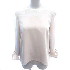 クリアインプレッション CLEAR IMPRESSION シャツ ブラウス 切替 レース 七分袖 2 M ベージュ /AU