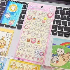 Winnges 3D立体シール可愛いデコレーション1枚セッ,携帯電話飾り用 DIY用 手帳用 貼り付け可能 手芸用品大容量 スマホケース 手帳 diy (ちいかわ 4) 0