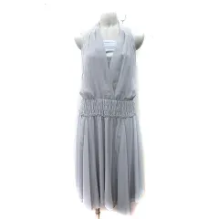 アプレジュール apre jour ワンピース ひざ丈 ノースリーブ シフォン M グレー /YI