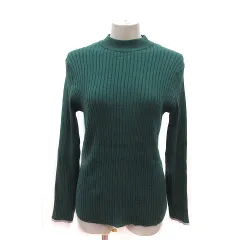 ディスコート Discoat ニット カットソー リブ 長袖 L 緑 グリーン グレー /MS