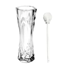 【新品】 Ascendix-3L 割れない 花瓶 アクリル製 フラワーベース 一輪挿し おしゃれ 透明 洗浄ブラシ付属 高さ16.5cm インテリア 1