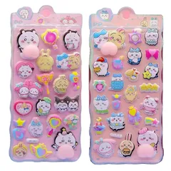 【2枚セット】Honlackfu おしりぷにぷにシール 3D ぷっくり 可愛い 3D マシュマロ ふわふわ もちもち もっちりスクイーズ ステッカー シール帳 デコレーション 子供 女の子 DIY用 大人用 アルバム飾り用（Aセット） 0