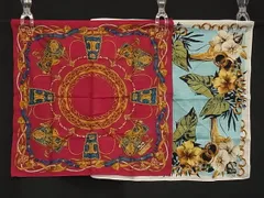 ■美品■ CELINE セリーヌ マカダム フラワー 花柄 コットン100％ ハンカチ ハンカチーフ 2点セット DH6409