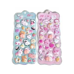loong おしりぷにぷにシール かわいい ぷくぷく キャラクター 3D マシュマロ ふわふわ もちもち もっちりスクイーズ ステッカー シール帳 デコレーション 2セット 1