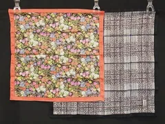 ■極美品■ YVESSAINTLAURENT イヴサンローラン 花柄 ヒョウ柄 ハンカチ ハンカチーフ 2点セット まとめ売り DH6732