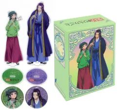 【中古】グッズセット 猫猫＆壬氏 描き下ろし全巻収納BOX+描き下ろしアクリルスタンド2体セット+描き下ろし缶バッジ2個セット 「Blu-ray 薬屋のひとりごと 第2期」 TOHO animation STORE全巻購入特典