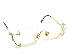 ChristianDior クリスチャンディオール ヴィンテージ 度入り メガネ 眼鏡 めがね レディース ゴールド系 DL0889