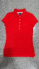 Tommy Hilfiger レディース レッド 半袖 ポロTシャツ