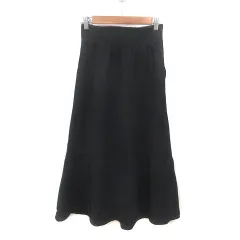 マジェスティックレゴン MAJESTIC LEGON フレアスカート ロング レースアップ S 黒 ブラック /MS