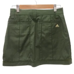 アディダス adidas ゴルフウェア 台形スカート S 緑 グリーン ストライプ柄 ミニ丈 裾トリム ECF001 /KR ■ECF001