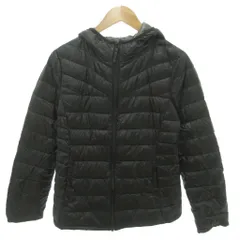 ユニクロ UNIQLO 美品 プレミアムウルトラライトダウン ジャケット XL 黒 ブラック フード付き ジップアップ キルティング 01-21-0F118A /HW ■GY61