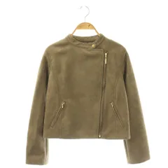 ジルバイジルスチュアート JILL by JILLSTUART ノーカラージャケット ジップアップ M モカ /DO ■ECB001のサムネイル