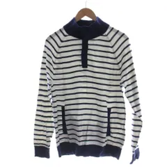 バナナリパブリック BANANA REPUBLIC カットソー スタンドカラー M 紺 ネイビー 白 ホワイト ボーダー柄 ハーフボタン ラグランスリーブ /GP ■ECC001