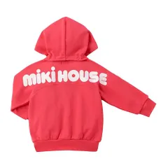 新品 [ミキハウス] WEB限定 バックロゴパーカー 長袖 ロゴ 無地 羽織り 男の子 女の子 ベビー キッズ 子供服 通園 通学 10-3736-680 130cm コーラルピンク