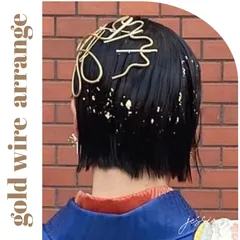 【数量限定】金箔付ヘッドドレス❤︎ワイヤーアレンジ×ゴールド　髪飾り卒業式ヘアカフ