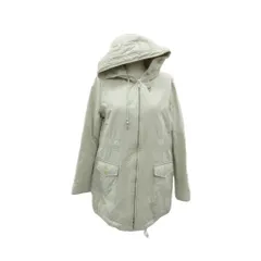 インディヴィ INDIVI 中綿コート ロング丈 フード付き 38 アイボリー /SM66 ■ECD001