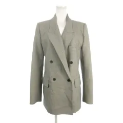 ザラ ZARA テーラードジャケット ダブル 総裏地 チェック 総柄 M 黒 ブラック /AH28 ■ECD001