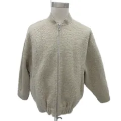 ザラ ZARA ボアブルゾンジャケット 上着 M-L アイボリー ジップアップ ミドル丈 /YS7 ■ECC001