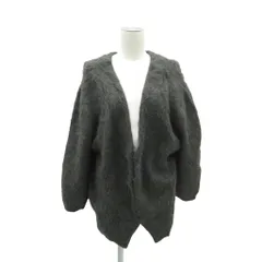 スナイデル SNIDEL シャギーニットカーディガン Vネック ONE チャコールグレー ミドル丈 /HO2 ■ECD001